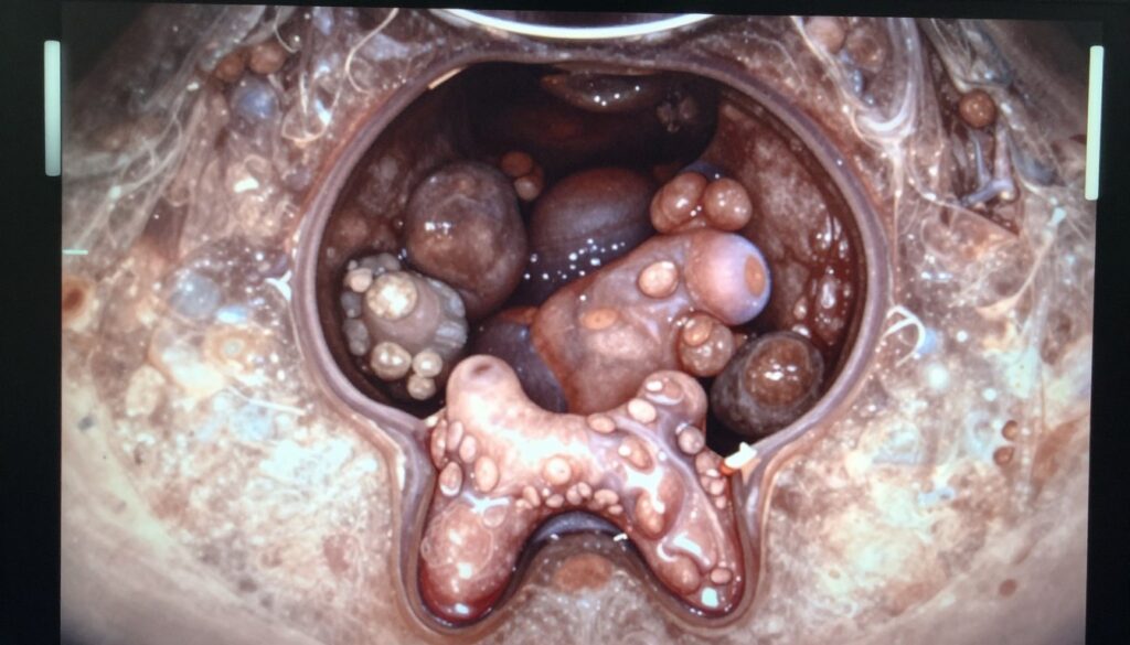 A detailed ultrasound image of the thyroid gland displayed in cross-section, showcasing its normal dimensions and any focal changes or nodules, highlighted for medical interpretation. In the foreground, emphasize the thyroid gland with a clear focus on its structure and texture. The middle section should depict surrounding anatomical features such as lymph nodes, blending into realistic soft tissue. The background should be a subtle medical scan representation to enhance the clinical context. Use soft, natural lighting to emphasize the details in the tissues. The angle should be a slight top-down view to provide clarity and insight into the gland’s condition. The overall mood is clinical and informative, suitable for a medical article. A detailed ultrasound image of the thyroid gland displayed in cross-section, showcasing its normal dimensions and any focal changes or nodules, highlighted for medical interpretation. In the foreground, emphasize the thyroid gland with a clear focus on its structure and texture. The middle section should depict surrounding anatomical features such as lymph nodes, blending into realistic soft tissue. The background should be a subtle medical scan representation to enhance the clinical context. Use soft, natural lighting to emphasize the details in the tissues. The angle should be a slight top-down view to provide clarity and insight into the gland’s condition. The overall mood is clinical and informative, suitable for a medical article.